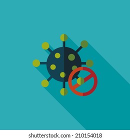 virus flat icon with long shadow