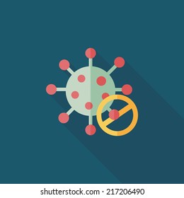 virus flat icon with long shadow