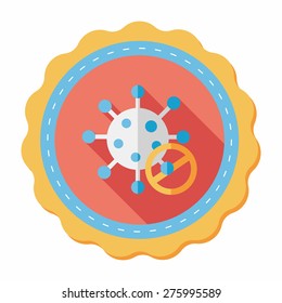 virus flat icon with long shadow
