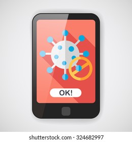 virus flat icon with long shadow