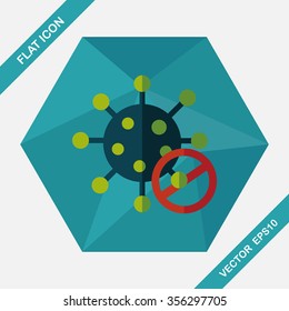 virus flat icon with long shadow