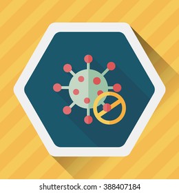 virus flat icon with long shadow