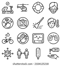 Conjunto De Iconos Planos De Virus Aislados En Fondo Blanco