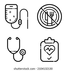 Virus Flat Icon Set Isolated On White Background