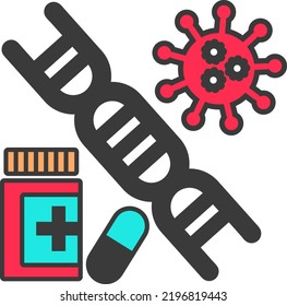 virus flat icon  vector hand drawn
