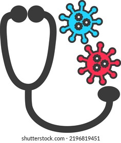 virus flat icon  vector hand drawn