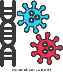 virus flat icon  vector hand drawn