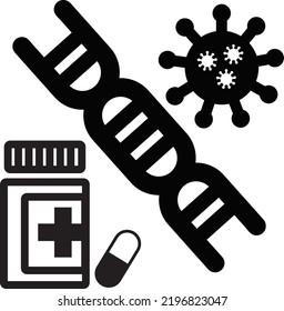 virus flat icon  vector hand drawn