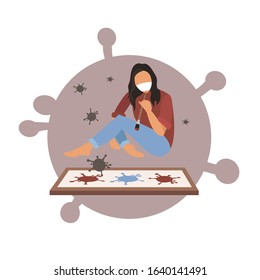 Virus flat illustration for web design, book, poster, ads, package, postcard, coloring and magazine