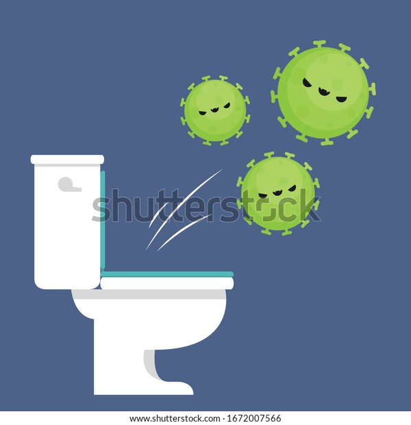 Virus Flush Toilet Bacteria Vector Virus Stock Vector (Royalty Free