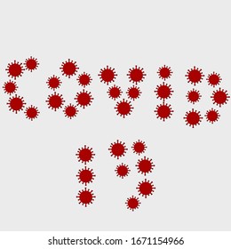 virus forming COVID-19 word art