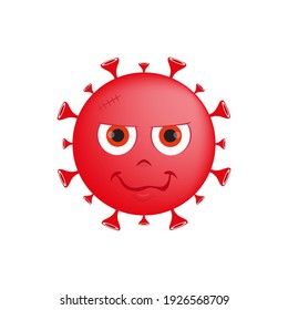 A VIrus with Frankenstein Face Expression Vector Illustration. Coronavirus Monster Image