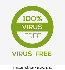 (virus free) label sign, vector illustration.