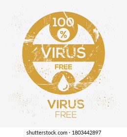 (virus free) label sign, vector illustration.