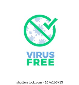 Virus Free Sign, vector icon