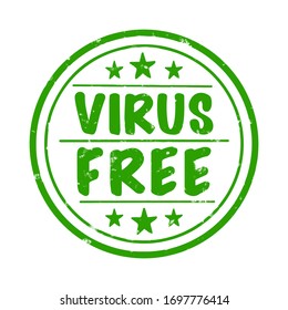 Sello sin virus. Diseño de vectores. 