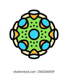 virus genetic engineering color icon vector. virus genetic engineering sign. isolated symbol illustration