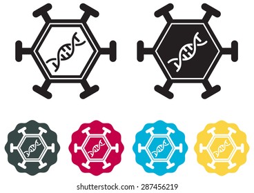 Virus Genetic Modification Symbol Icon - Illustration