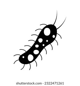 Virus, gérmenes y bacterias, tipo de microorganismos e ícono de súper insecto.