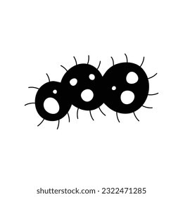 Virus, germ and bacteria, microorganism type and super bug icon.