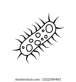 Virus, germ and bacteria, microorganism type and super bug icon.