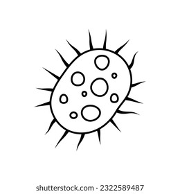 Virus, germ and bacteria, microorganism type and super bug icon.