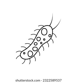 Virus, germ and bacteria, microorganism type and super bug icon.