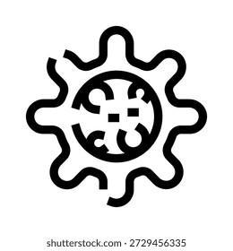 Icono de virus o germen sobre un fondo blanco que representa enfermedades, pandemias, infecciones, enfermedades, peligros y amenazas para la salud que requieren atención médica y esfuerzos de prevención