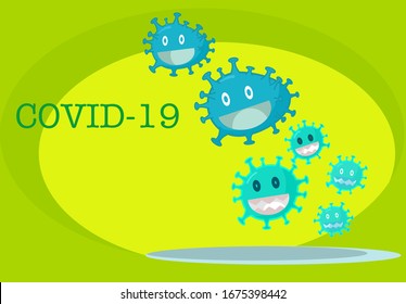 Virus and germs attack. Spreading or outbreak. Covid19 Corona in cartoon format. Pandemic. Virus cartoons or icons.