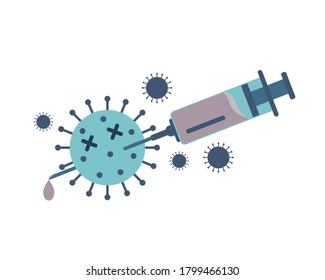 Virus gets stabbed and killed by vaccine