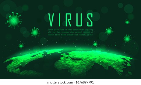 Brote de pandemia global de virus con texto de ejemplo. Ilustración del vector