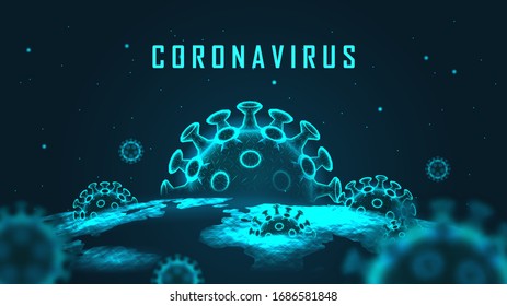 Brote de pandemia global de virus con texto de ejemplo. Ilustración del vector