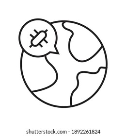 Virus global spread line icon