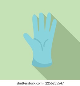 Vector plano del icono del guante de virus. Látex manos. Caucho plástico