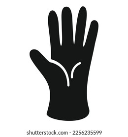 Virus Handschuh Symbol einfache Vektorgrafik. Handlatex. Plastikkautschuk