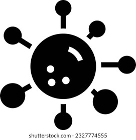 Virus Glyph Icon - Single Icon, Vector