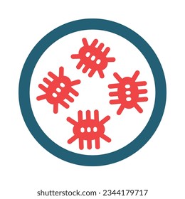 Virus Glyph Two Color Icon For Personal And Commercial Use.
