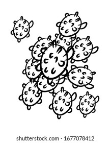 Virus graphic line simple art.