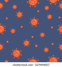 gráfico de virus sin fisuras en fondo azul. novela coronavirus o gráfico covid-19. ilustración vectorial.