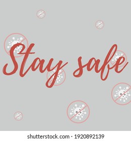 Virus Gray Quarantine Red Sick Stay Safe Epidemic Vector. Coronavirus Stopp Covid Covid-19 Wish Silver Type Gefährdung Sign Hintergrund. Test Healthcare Gray ACHTUNG Pandemie asiatische Blue Illustration.