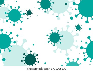 Virus. Green virus on white background. Vector illustration.
