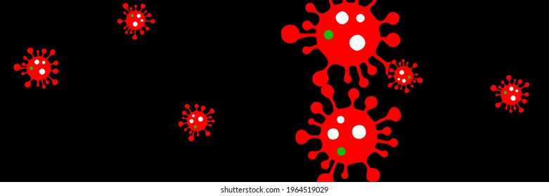 Virus Green Sick Black Pandemic Epidemic Creepy Coronavirus Vector. Healthcare Science Bright Danger Sign Covid-19 Backdrop. Medicine White Horizontal Vibrant Test Red Quarantine Illustration.