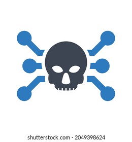 Virus hacker icon.human,death (vector illustration