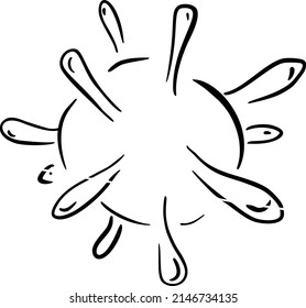 Virus, dibujar a mano. Arte de ilustración de vector negro