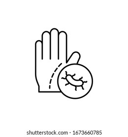 Virus, hand icon. Simple line, outline vector elements of epidemic for ui and ux, website or mobile application
