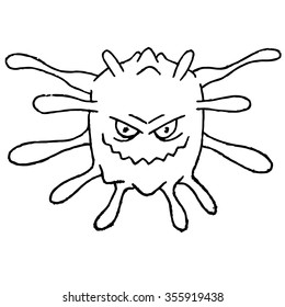 virus hand-drawn  on a white background illustration