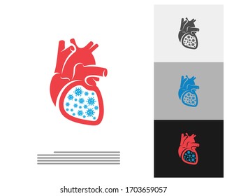 Virus Heart logo vector template, Creative Human Heart logo design concepts