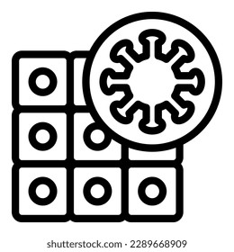 Vektorgrafik des Virus-Hilfesymbols. Gesundheit des Arztes. Trockenkrankheit