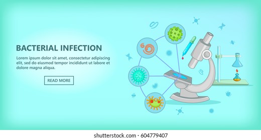 Virus horizontal banner concept. Cartoon illustration of virus vector horizontal banner concept for web