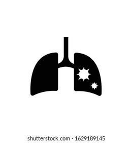 Virus in human lung silhouette vector